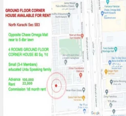 4 Rooms 2 Bed Dinning and Drawing on Ground floor available for rent