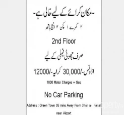 Aparment for Rent 2 Rooms 1 Kitchen 2 Attach Bath only for Small family