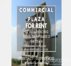 8 marla commercial plaza for rent on GT Road 