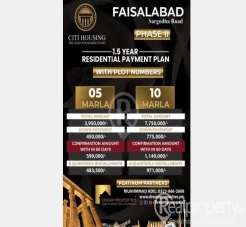 5 or 10 Marla residential plots for sale on easy installments sargodha road phase 2 faisalabad