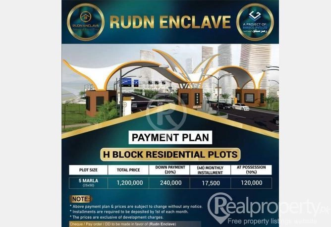 5 Marla Residential H block Rudn Enclave