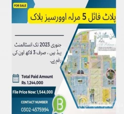 5 Marla Plot File for Sale - Overseas Block, Al Rehman Garden II