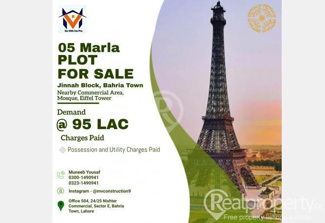 5 Marla Plot For Sale In Bahria Town