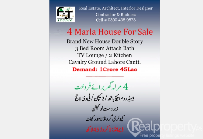 4 Marla Brand New House for Sale