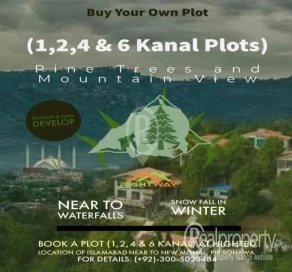 1, 2, 4 Kanal Residential Plots & 6, 10 Kanal Farmhouse Plots Are Available Near to New MONAL PIR SOHAWA ISLAMABAD.